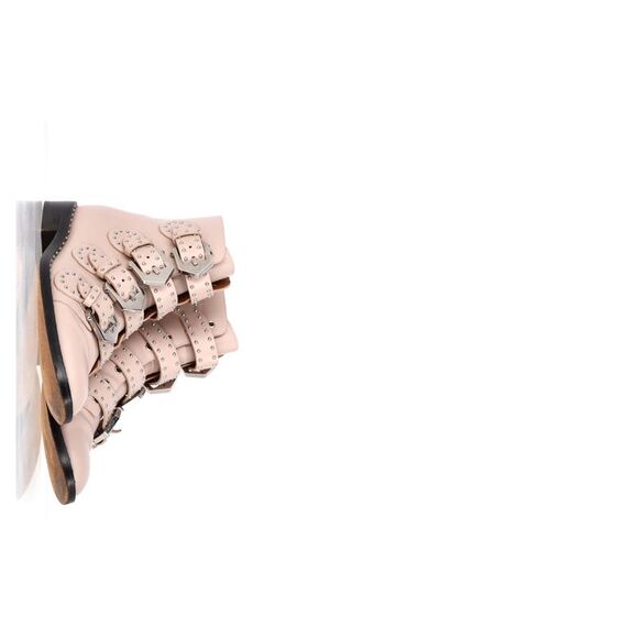 Givenchy Buckle Detail Studded Ankle Boots in Light Pink Leather - Picture 2 of 12